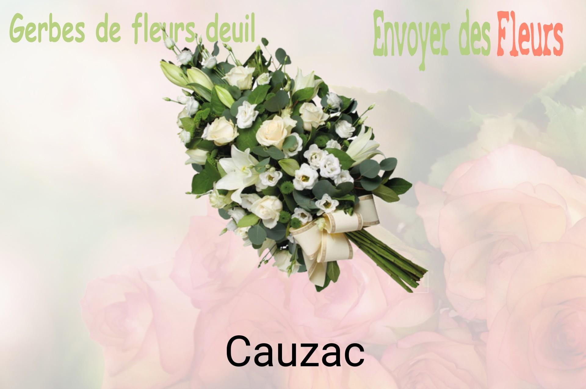 Gerbe de fleurs de deuil livrée à Cauzac